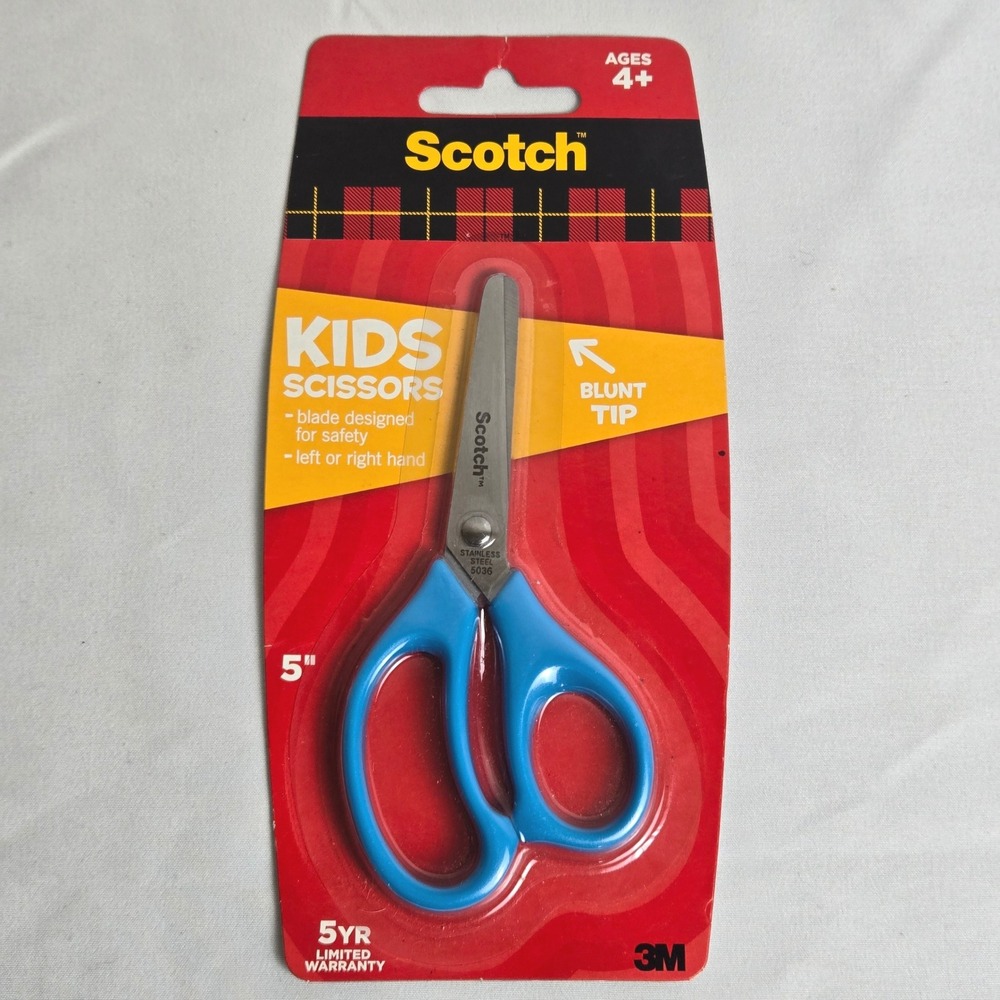 3M Scotch Kids Scissors Ages 4+ Blunt Tip Blue‎ 1441B 5" New